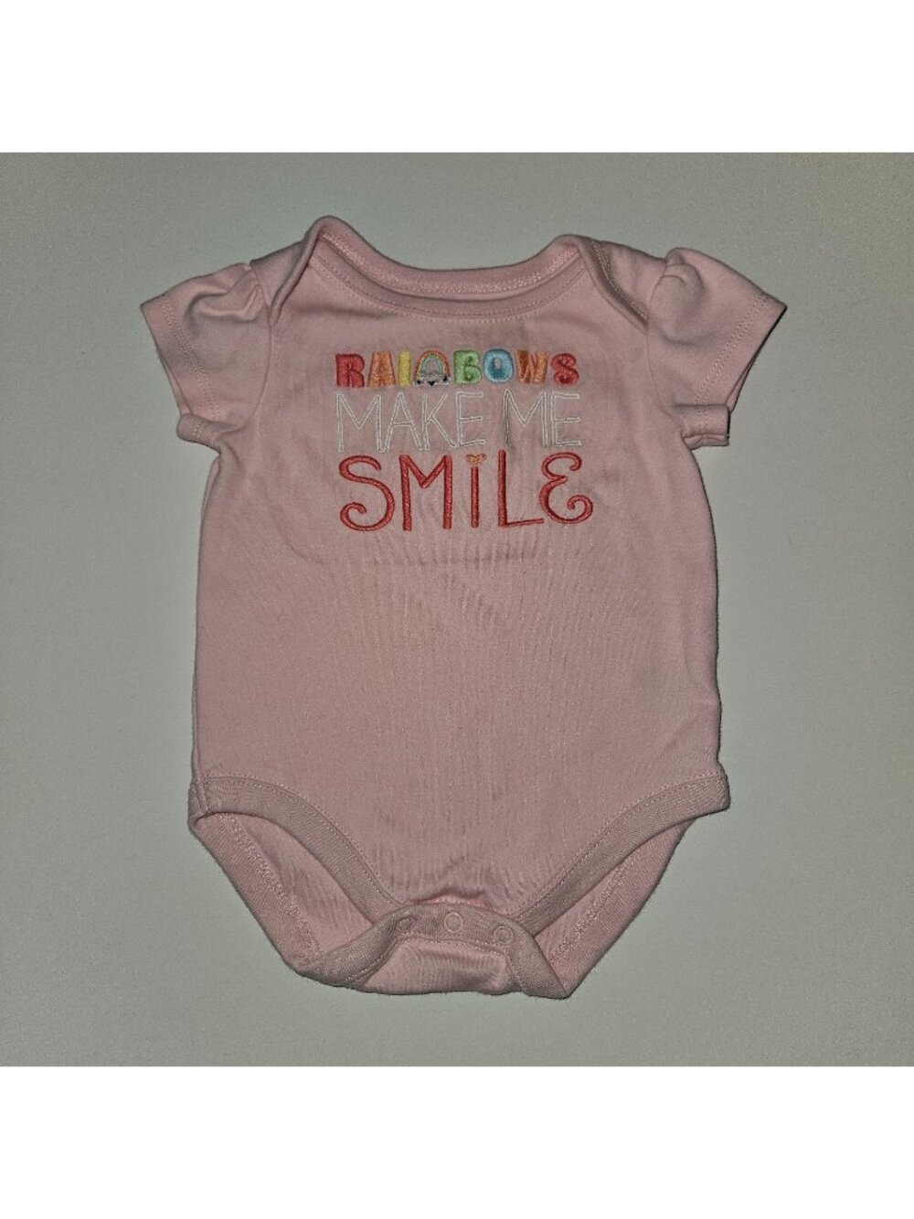 Gymboree Pink Bodysuit Size 3-6 Months Baby Infant Top Rainbows Make Me Smile